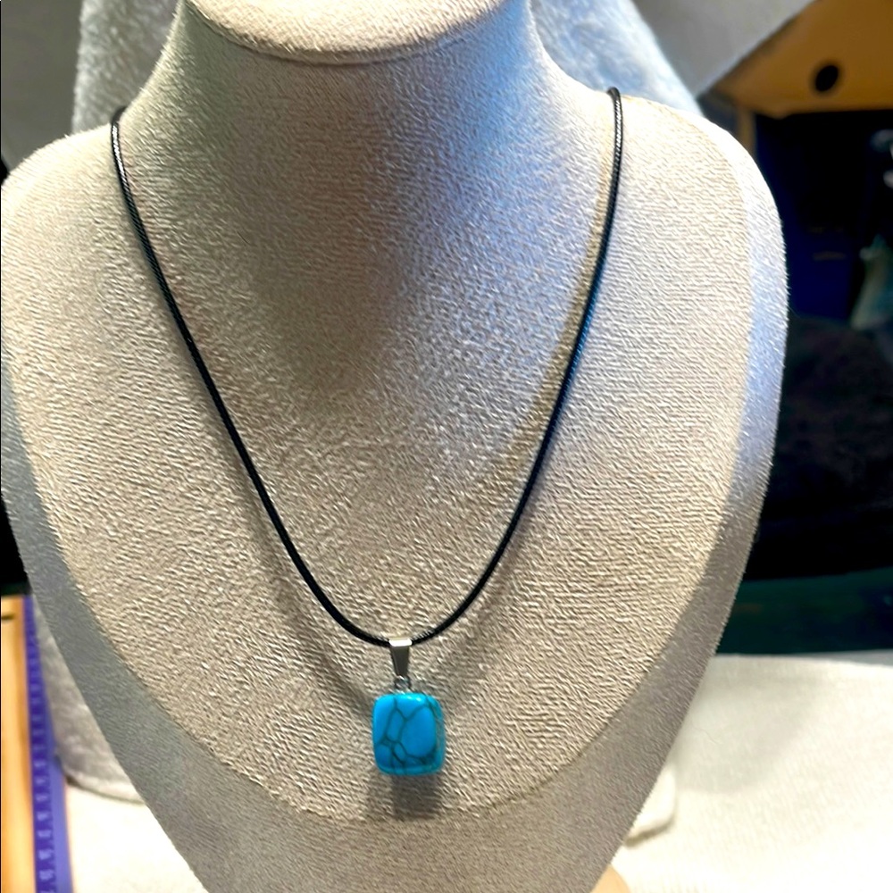 Turquoise Howlite stone Pendant Necklace